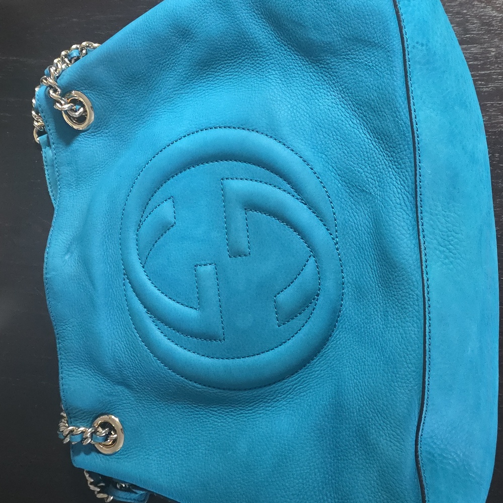 Gucci SOHO Turquoise Leather Shoulder Bag